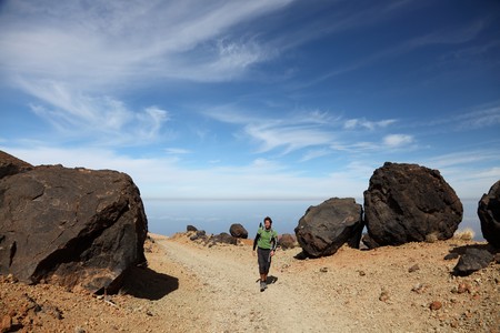 Hiking on Teide Tenerife.の写真素材