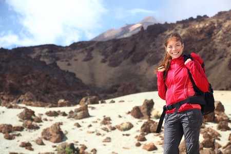 Hiking. Female hiker on Tenerife. の写真素材