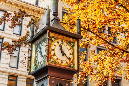 Steam Clock in Gastown District, Vancouver, BC British Columbia, Canadaの写真素材