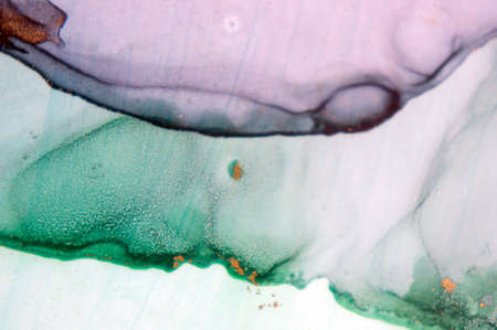 Alcohol ink on the black background. Style incorporates the swirls of marble or the ripples of agate. Painting can be used as a trendy background for wallpapers, posters, cards, invitations, websites.の写真素材