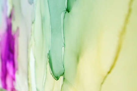 Alcohol ink. Artistic bright splash. Liquid artwork. Purple marble texture. Abstract ethereal swirl. Contemporary art. Abstract art background. Multicolored bright texture. Sophisticated illustration.の写真素材