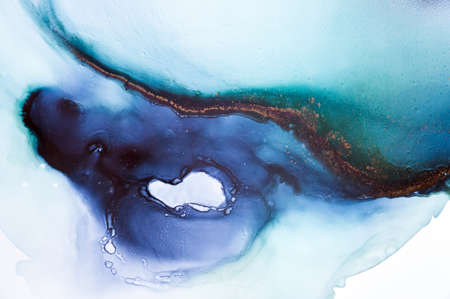 Alcohol ink. Artistic bright splash. Liquid artwork. Purple marble texture. Abstract ethereal swirl....