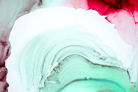 Alcohol ink colors are amazingly bright, luminous, translucent, free-flowing. Masterpiece of designing art. Transparent creativity. Inspired by the sky, as well as steam and smoke. Abstract clouds.の写真素材