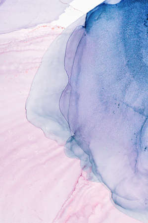 Alcohol ink. Style incorporates the swirls of marble or the ripples of agate. Abstract painting, can be used as a trendy background for wallpapers, posters, cards, invitations, websites.の写真素材