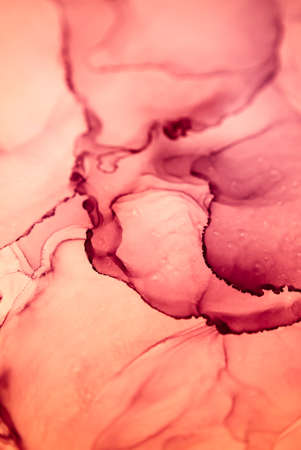 Alcohol ink. Artistic bright splash. Liquid artwork. Re marble texture. Abstract ethereal swirl. Contemporary art. Abstract art background. Multicolored bright texture. Sophisticated illustration.の写真素材