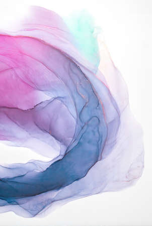 Alcohol ink. Style incorporates the swirls of marble or the ripples of agate. Abstract painting, can be used as a trendy background for wallpapers, posters, cards, invitations, websites.の写真素材