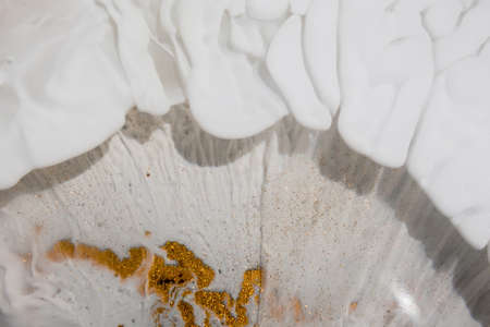 Part of original epoxy resin art. Closeup of the painting. Colorful abstract painting background. High quality details. Modern abstract painting, modern contemporary art.の写真素材