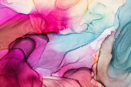 Beautiful abstract pattern. kaleidoscope geometric style. ornament. texture background made from fractal flower for use at graphic. Part of original alcohol ink painting. Modern art.の写真素材