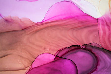 Beautiful abstract pattern. kaleidoscope geometric style. ornament. texture background made from fractal flower for use at graphic. Part of original alcohol ink painting. Modern art.の写真素材