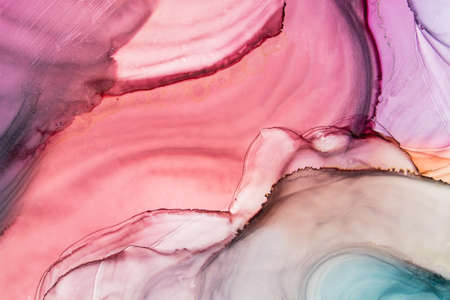 Beautiful abstract pattern. kaleidoscope geometric style. ornament. texture background made from fractal flower for use at graphic. Part of original alcohol ink painting. Modern art.の写真素材