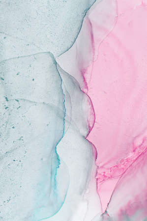 Part of original alcohol ink painting. Modern art. Abstract colorful background, wallpaper. Marble texture. Fluid Art for modern banners, ethereal graphic design.の写真素材