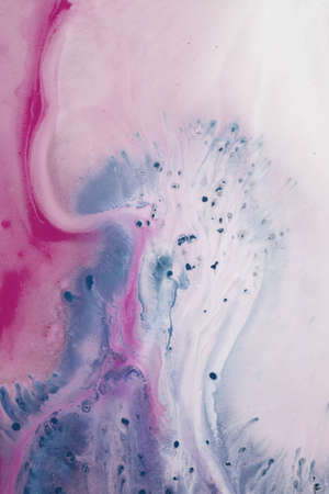 Abstract fluid acrylic painting. Marbled blue abstract background. Liquid marble pattern. Hand...