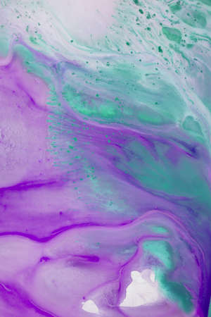 Abstract fluid acrylic painting. Marbled blue abstract background. Liquid marble pattern. Hand...