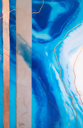 Part of original resin art, epoxy resin painting. Fluid art for modern banners, ethereal graphic...