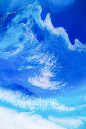 Part of original resin art, epoxy resin painting. Fluid art for modern banners, ethereal graphic...