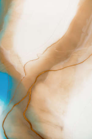 Applicable for design cover, annual report, invitation, flyer, presentation, packaging, poster, business card, wedding invitations. Macro photo of colorful abstract epoxy resin painting.の写真素材