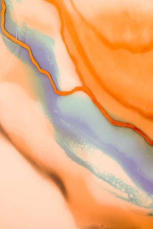 Liquid flow texture paint. modern art background. abstract epoxy resin painting. Green waves with...