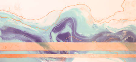 Liquid flow texture paint. modern art background. abstract epoxy resin painting. Green waves with...