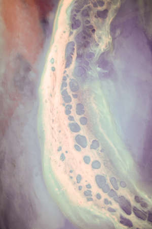 Liquid flow texture paint. modern art background. abstract epoxy resin painting. Green waves with bronze. abstract digital paper fine art pattern.の写真素材