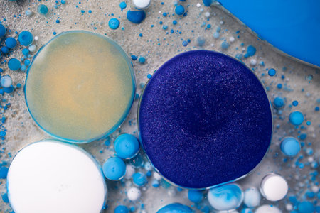 Colorful Bright Bubbles Oil Beautiful Paint Universe Color Moving Multicolored. Space Universe,...