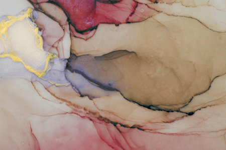 Girly Alcohol Ink. Pink Bright Canvas. Orange Fashion Paper. Trendy Landscape. Pastel Psychedelic Pattern. Rose Millenial Background. Living Coral Concept. Red Girly Alcohol Ink.の写真素材