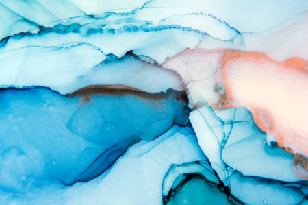 Marble ink abstract art from exquisite original painting for abstract background . Painting was...