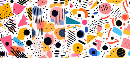 Set of abstract geometric shapes. Collection of contemporary figure, sparkle,groovy style.の素材