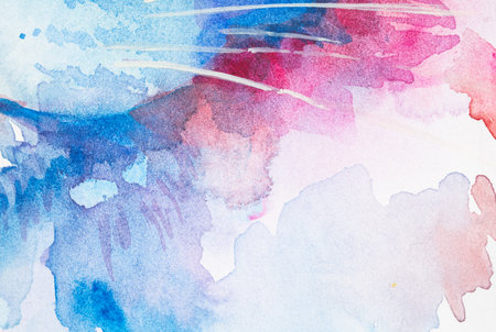 Watercolor paint stains. Background with faint texture and distressed vintage grunge and watercolor paint stains in elegant.の写真素材