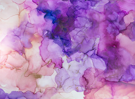 Abstract purple paint background. Acrylic texture with marble patternの写真素材