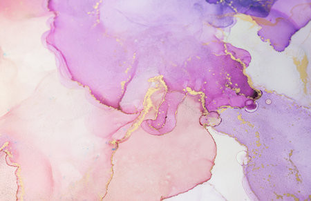 Abstract purple paint background. Acrylic texture with marble patternの写真素材