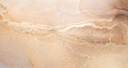 Abstract art with bronze, silver and gold background, smudges and stains made with alcohol ink.