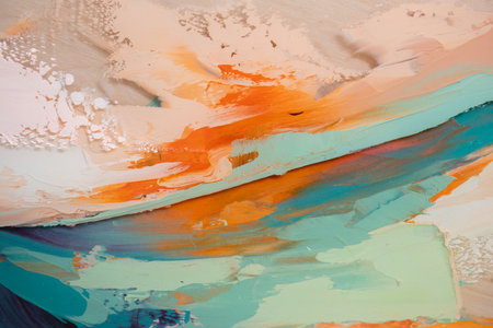 Fragment of multicolored texture painting. Abstract art background. oil on canvas.の写真素材