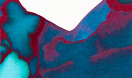 Vibrant blue and red watercolor artの写真素材