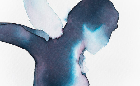Watercolor silhouette of a dancer in a graceful pose conveying movement and emotionの写真素材
