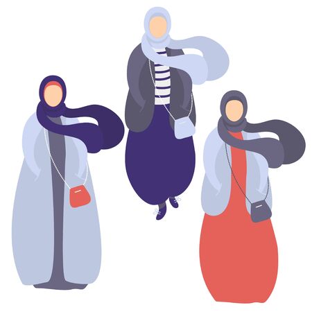 Women in long clothes and a head covered.のイラスト素材