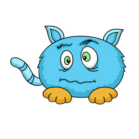 A cute monster character illustration. cartoon vector illustration.のイラスト素材