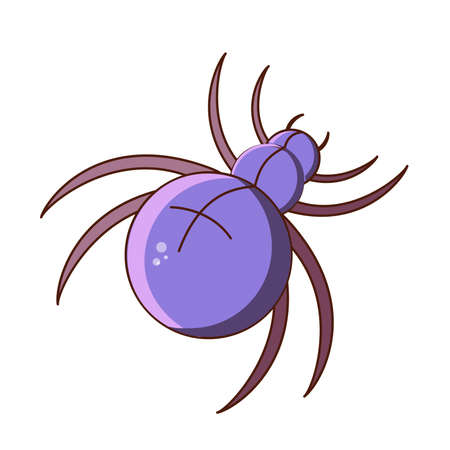 Drawing of a spider. Vector flat illustration. Icon, sticker. cartoon illustration.のイラスト素材