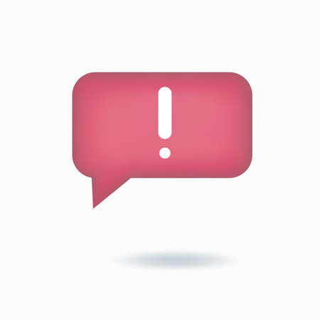 vector illustration. 3d exclamation mark icon, social media notification, speech bubble. 3d protest...