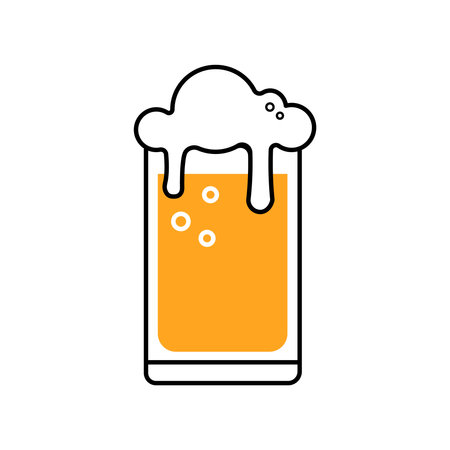 Beer mug colored icon isolated on white background. Beer symbol. Vector Design Illustration. outline style.の写真素材