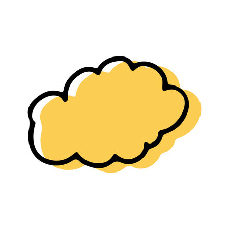 Simple sketch line style element. Doodle cute ink pen two-tone cloud on white background. Doodle cloud. vector illustration.のイラスト素材