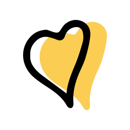 Simple sketch line style element. Doodle cute ink pen heart on white background. Doodle heart. vector illustration.のイラスト素材