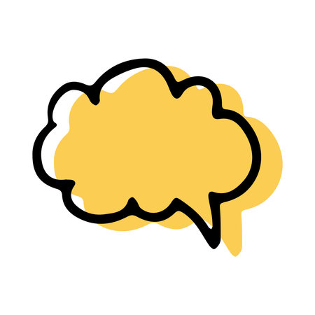 Simple sketch line style element. Doodle cute ink pen Speech Bubble icon on white background. Doodle Speech Bubble icon. vector illustration.のイラスト素材