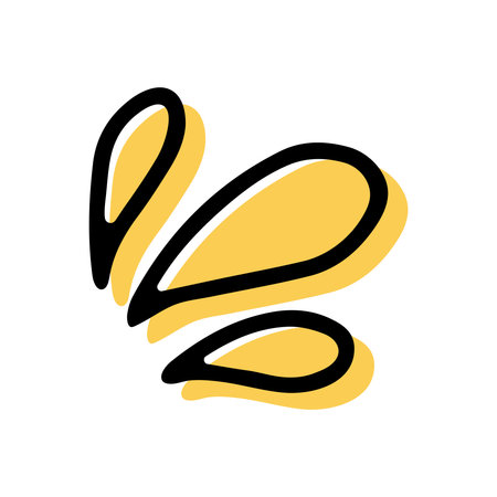 Simple sketch line style element. Doodle cute ink pen splashes, drops on white background. Doodle splashes, drops. vector illustration.のイラスト素材