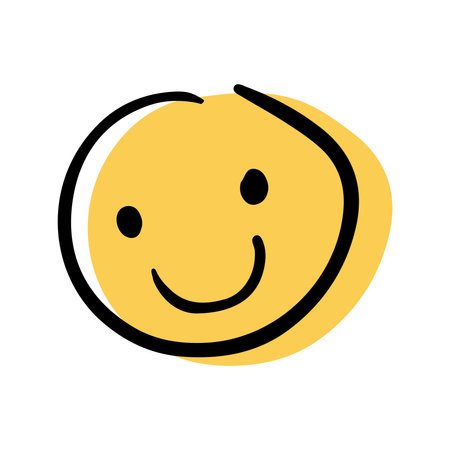 Simple sketch line style element. Doodle cute ink pen two-tone emoticon on white background. Doodle emoticons. vector illustration.のイラスト素材