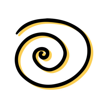 Simple sketch line style element. Doodle cute ink pen spiral on white background. Doodle spiral. vector illustration.のイラスト素材