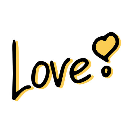 Simple sketch line style element. Doodle cute ink pen love lettering on white background. Doodle lettering. vector illustration.のイラスト素材