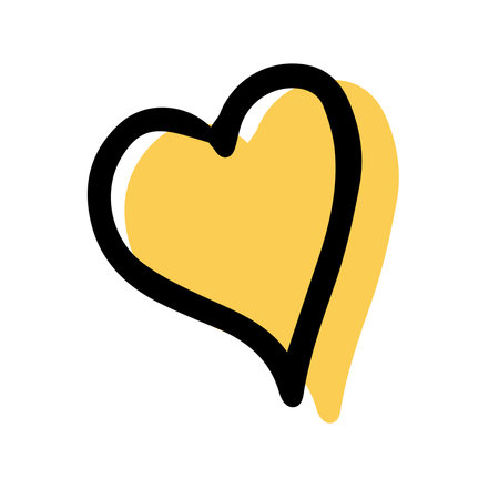 Simple sketch line style element. Doodle cute ink pen heart on white background. Doodle heart. vector illustration.のイラスト素材