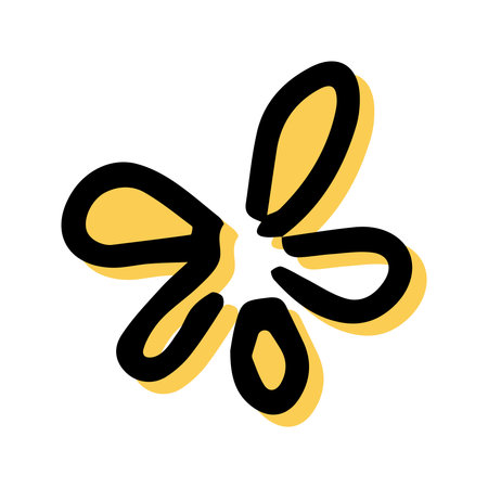 Simple sketch line style element. Doodle cute ink pen flower on white background. Doodle flower. vector illustration.のイラスト素材