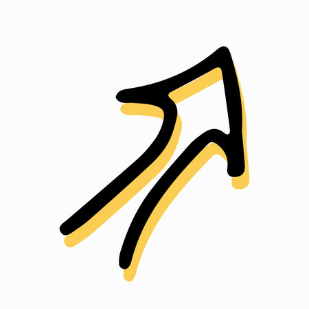 Simple sketch line style element. Doodle cute ink pen arrow on white background. Doodle arrow. vector illustration.のイラスト素材