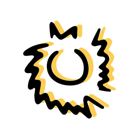 Simple sketch line style element. Doodle cute ink pen sparkle on white background. Doodle sparkle, flash. vector illustration.のイラスト素材